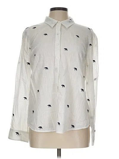 Pre-owned Crown & Ivy Long Sleeve Blouse In Ivory