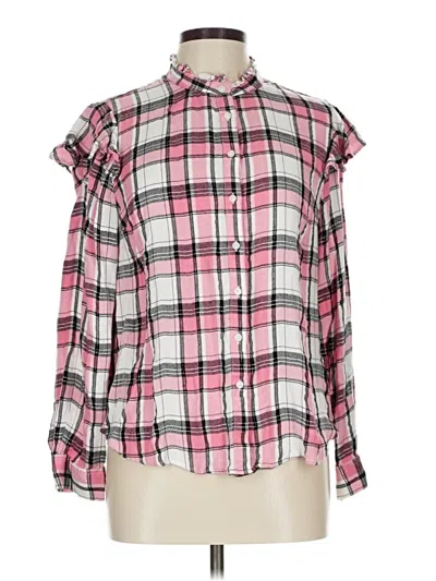 Pre-owned Crown & Ivy Long Sleeve Blouse In Pink