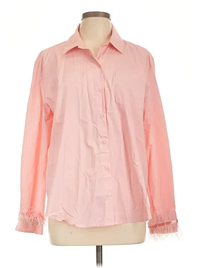Pre-owned Crown & Ivy Long Sleeve Blouse In Pink