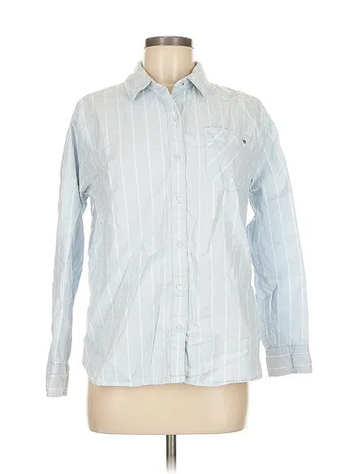 Pre-owned Crown & Ivy Long Sleeve Button Down Shirt In Blue