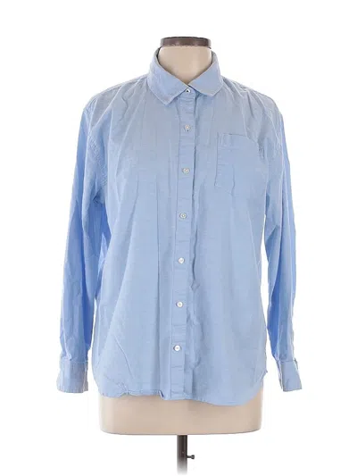 Pre-owned Crown & Ivy Long Sleeve Button Down Shirt In Blue