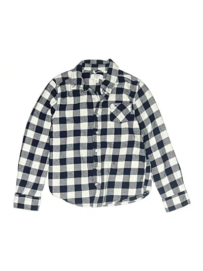 Pre-owned Crown & Ivy Kids' Long Sleeve Button Down Shirt In Blue