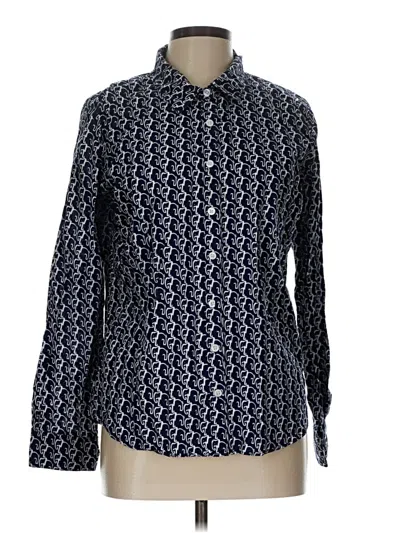 Pre-owned Crown & Ivy Long Sleeve Button Down Shirt In Blue