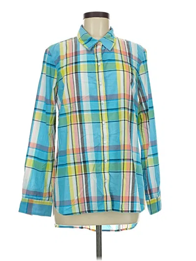 Pre-owned Crown & Ivy Long Sleeve Button Down Shirt In Blue