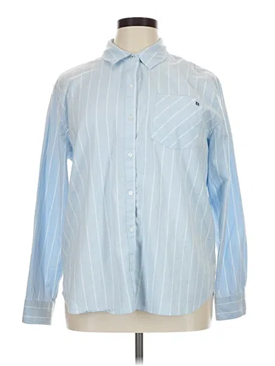 Pre-owned Crown & Ivy Long Sleeve Button Down Shirt In Blue