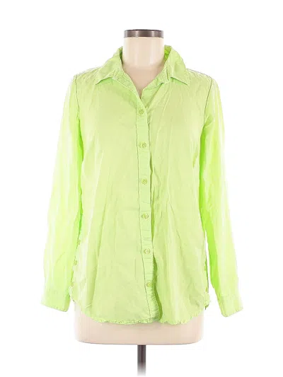 Pre-owned Crown & Ivy Long Sleeve Button Down Shirt In Green