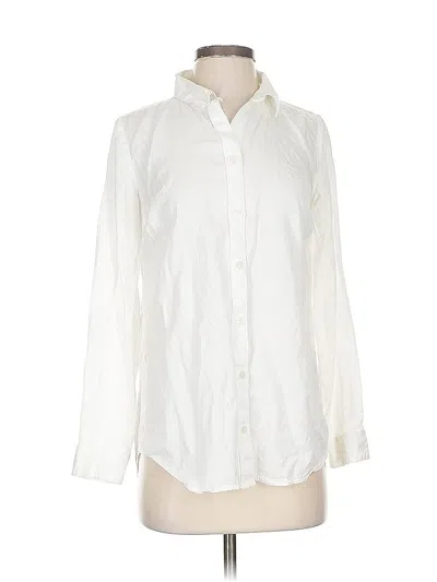 Pre-owned Crown & Ivy Long Sleeve Button Down Shirt In White