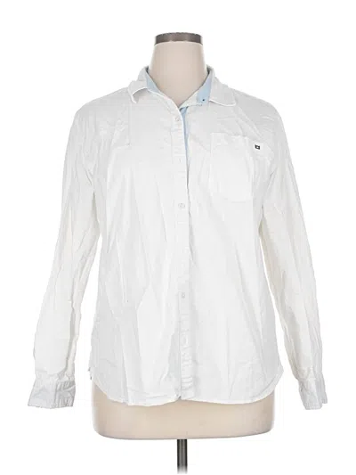 Pre-owned Crown & Ivy Long Sleeve Button Down Shirt In White