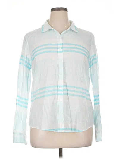 Pre-owned Crown & Ivy Long Sleeve Button Down Shirt In White