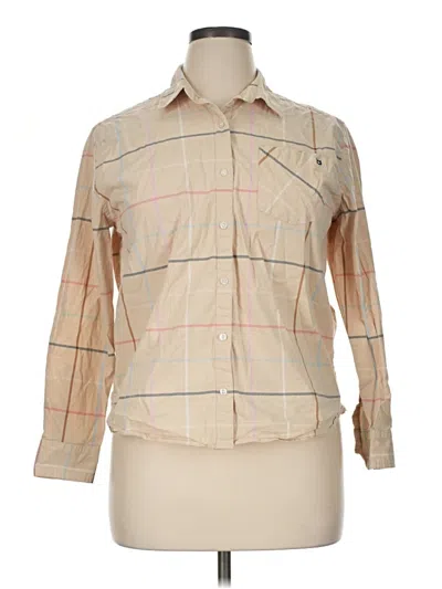 Pre-owned Crown & Ivy Long Sleeve Polo Shirt In Tan