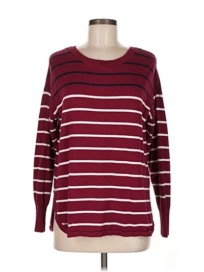 Pre-owned Crown & Ivy Long Sleeve T-shirt In Burgundy