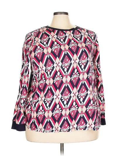 Pre-owned Crown & Ivy Long Sleeve T-shirt In Pink