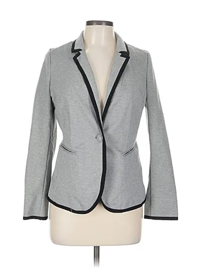 Pre-owned Crown & Ivy Long Sleeve Top Gray Collared Neckline Tops