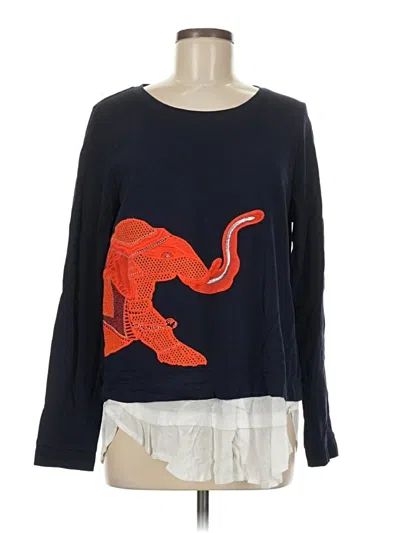 Pre-owned Crown & Ivy Long Sleeve T-shirt In Blue