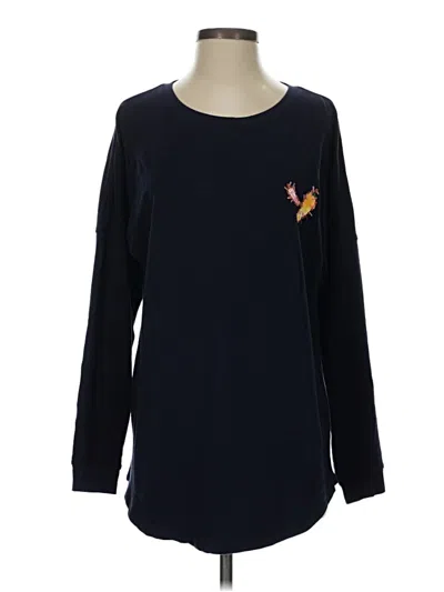 Pre-owned Crown & Ivy Long Sleeve T-shirt In Blue