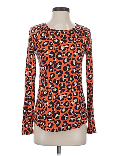 Pre-owned Crown & Ivy Long Sleeve T-shirt In Orange