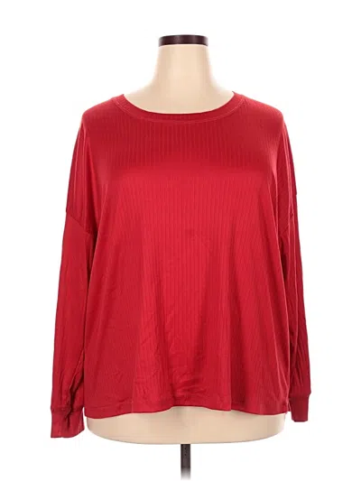 Pre-owned Crown & Ivy Long Sleeve T-shirt In Red
