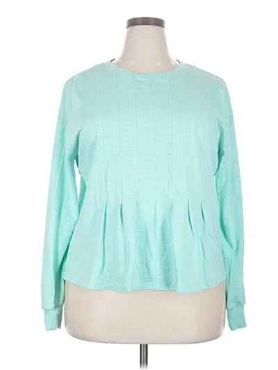 Pre-owned Crown & Ivy Long Sleeve T-shirt In Teal