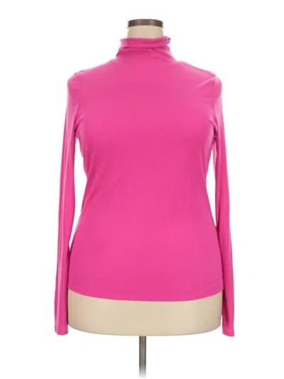 Pre-owned Crown & Ivy Long Sleeve Turtleneck In Pink