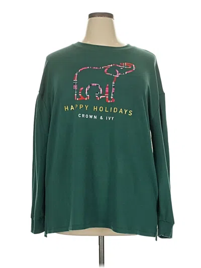 Crown & Ivy Pullover Sweater In Green