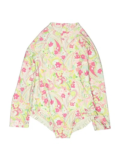 Pre-owned Crown & Ivy Kids' Rash Guard In Pink