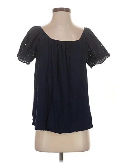 Pre-owned Crown & Ivy Short Sleeve Blouse In Black