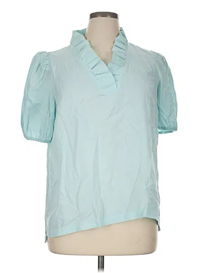 Pre-owned Crown & Ivy Short Sleeve Blouse In Blue