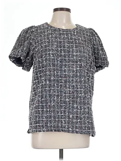 Pre-owned Crown & Ivy Short Sleeve Blouse In Gray