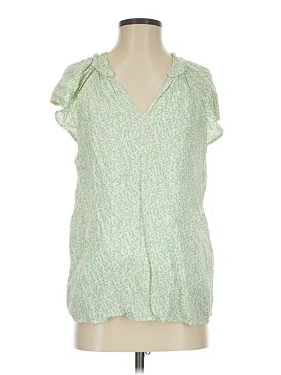 Pre-owned Crown & Ivy Short Sleeve Blouse In Green