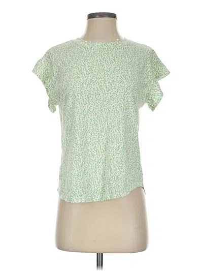 Pre-owned Crown & Ivy Short Sleeve Blouse In Green