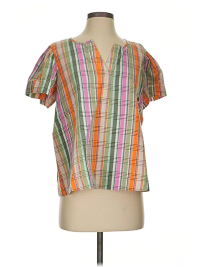 Crown & Ivy Short Sleeve Blouse In Multi