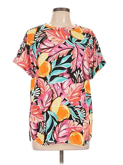 Pre-owned Crown & Ivy Short Sleeve Blouse In Orange