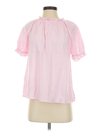 Pre-owned Crown & Ivy Short Sleeve Blouse In Pink