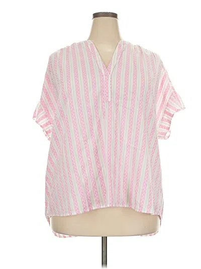 Pre-owned Crown & Ivy Short Sleeve Blouse In Pink
