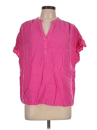 Pre-owned Crown & Ivy Short Sleeve Blouse In Pink