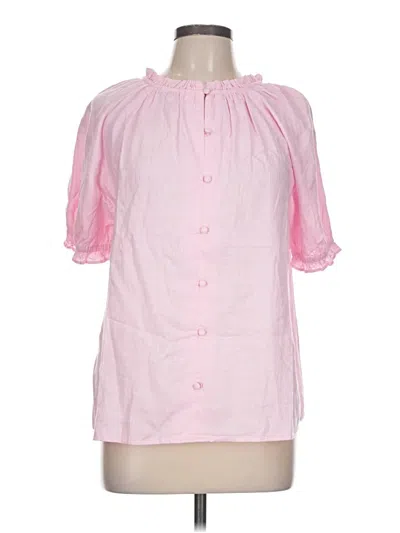 Pre-owned Crown & Ivy Short Sleeve Blouse In Pink