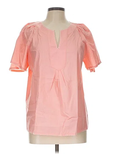 Pre-owned Crown & Ivy Short Sleeve Blouse In Pink