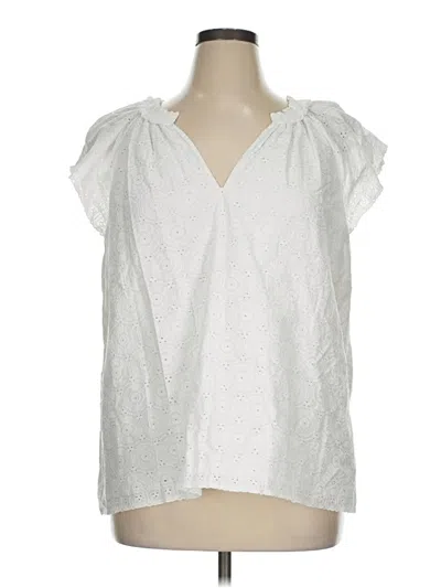Pre-owned Crown & Ivy Short Sleeve Blouse In Silver