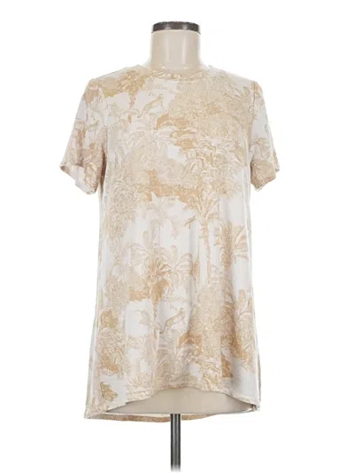 Pre-owned Crown & Ivy Short Sleeve Blouse In White