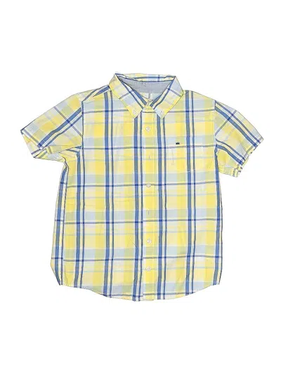 Pre-owned Crown & Ivy Kids' Short Sleeve Button Down Shirt In Yellow