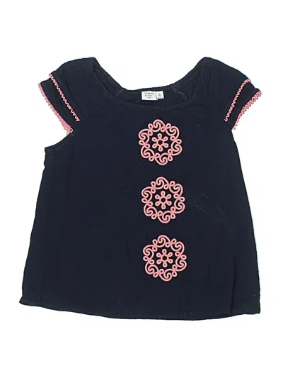 Pre-owned Crown & Ivy Kids' Short Sleeve Top Blue Sweetheart Neckline Tops