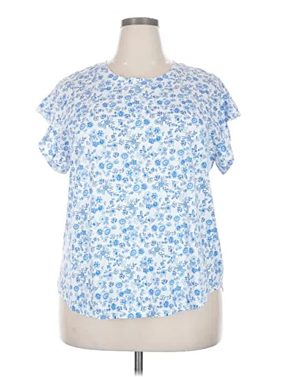 Pre-owned Crown & Ivy Short Sleeve T-shirt In Blue
