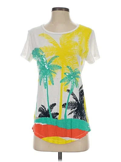 Pre-owned Crown & Ivy Short Sleeve T-shirt In Ivory