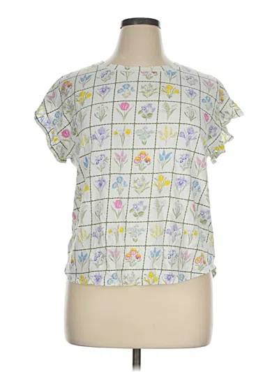Pre-owned Crown & Ivy Short Sleeve T-shirt In Silver