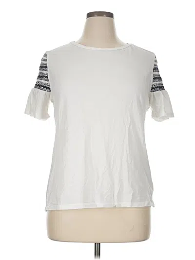 Pre-owned Crown & Ivy Short Sleeve T-shirt In White