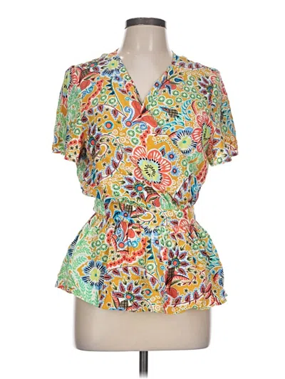Pre-owned Crown & Ivy Short Sleeve T-shirt In Yellow