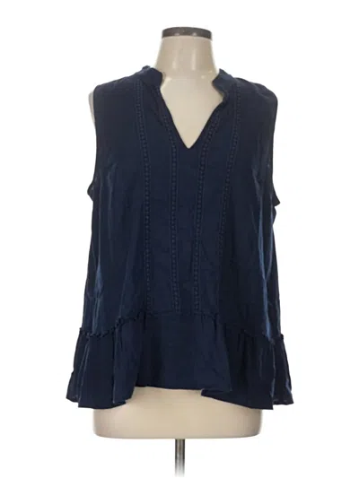 Pre-owned Crown & Ivy Sleeveless Blouse In Blue