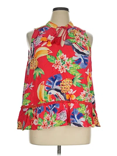 Pre-owned Crown & Ivy Sleeveless Blouse In Red