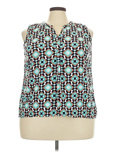 Pre-owned Crown & Ivy Sleeveless Blouse In Teal