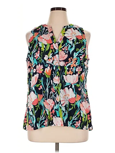 Pre-owned Crown & Ivy Sleeveless Blouse In Teal